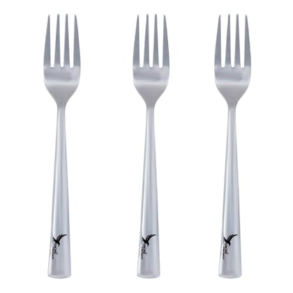 SNOKE® Stainless steel FORK for home and kitchen use , cutlery sets , dinner fork , fruit fork, (set of 3 ), Silver color