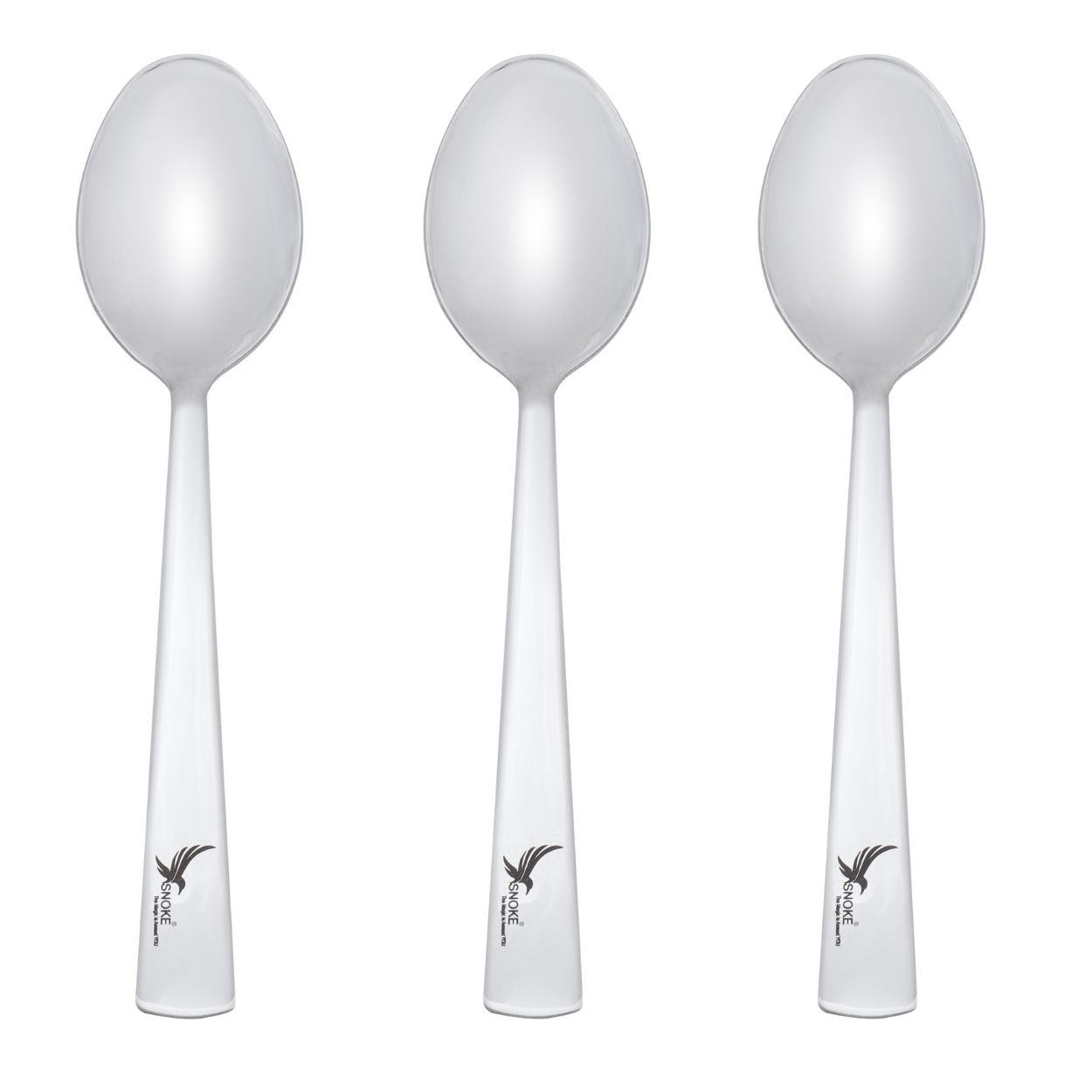 SNOKE® Stainless steel spoon for home and kitchen use , cutlery sets , dinner spoon , (set of 3 ), Silver color