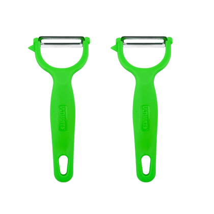 SNOKE® Y Peeler , Peeler cutter , peeler for vegetables pack of 2 Silver color Blade with GREEN color Strong Plastic Handle For Better Grip.