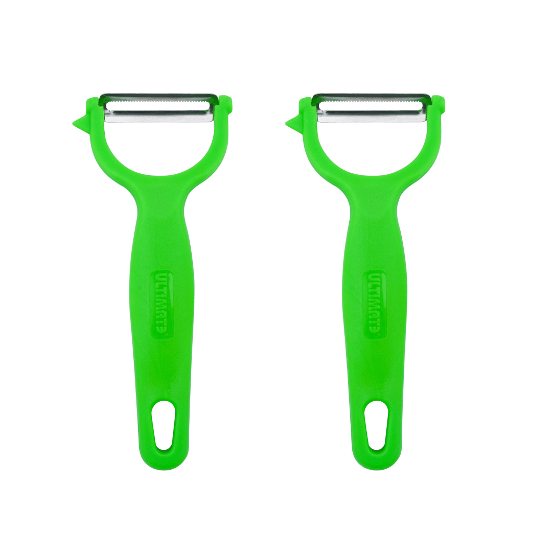 SNOKE® Y Peeler , Peeler cutter , peeler for vegetables pack of 2 Silver color Blade with GREEN color Strong Plastic Handle For Better Grip.