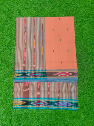 MORI HANDLOOMS COTTON STRIPED PALLU SAREE