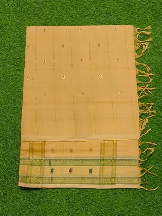 KJ PURAM HANDLOOMS COTTON SMALL BUTTA SAREE