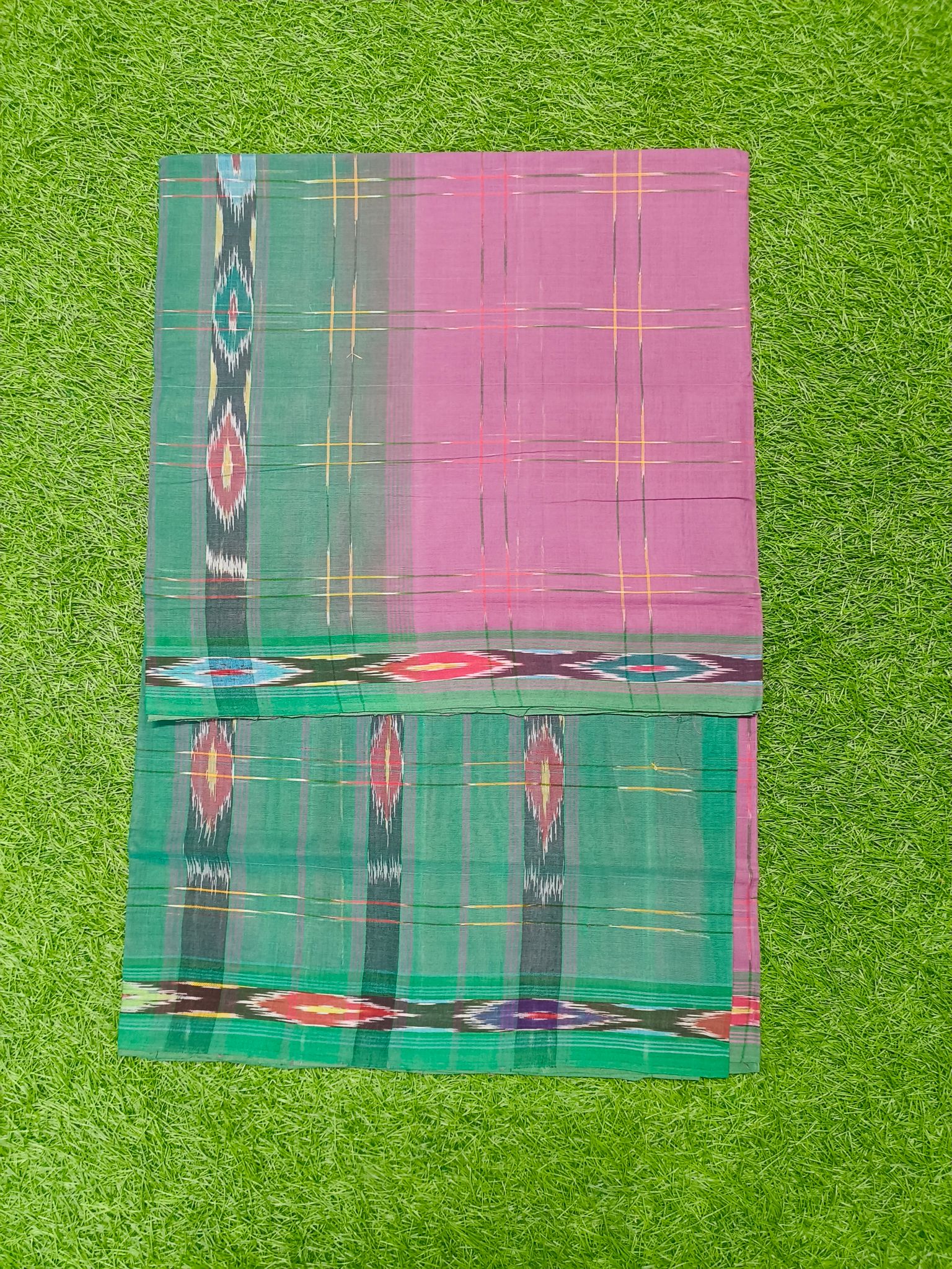 KJ PURAM HANDLOOMS COTTON TIE AND DIE SAREE