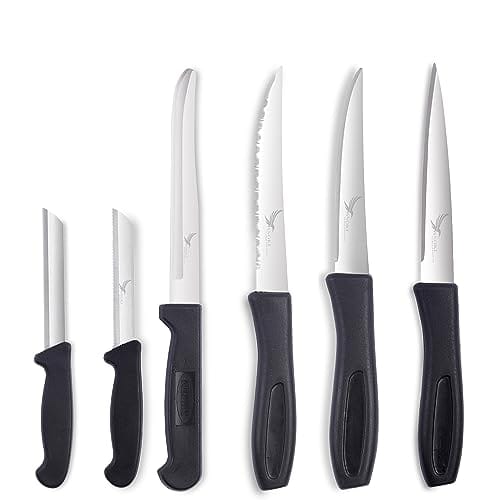 SNOKE® Stainless Steel Kitchen Knife For Home Use - Kitchen Knife Set ,6 Piece , Silver