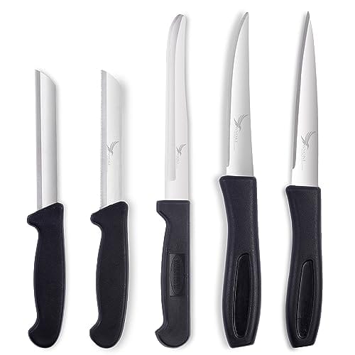 SNOKE® Stainless Steel Kitchen Knife For Home Use - Kitchen Knife Set , 5 Pieces , Silver