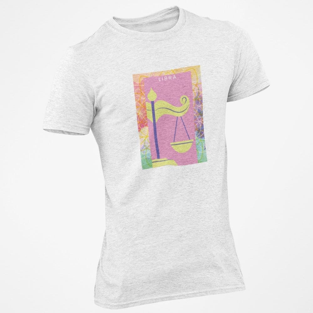 EqualLife Pure Cotton Bio-Washed T-Shirt Chest Printed-Zodiac Sign Series-2-LIBRA Design-By Zingertees-Men-EL9120095-M