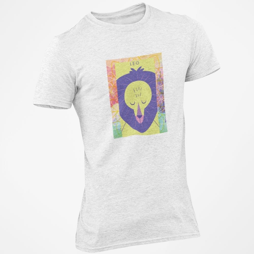 EqualLife Pure Cotton Bio-Washed T-Shirt Chest Printed-Zodiac Sign Series-2-LEO Design-By Zingertees-Men-EL9120093-M