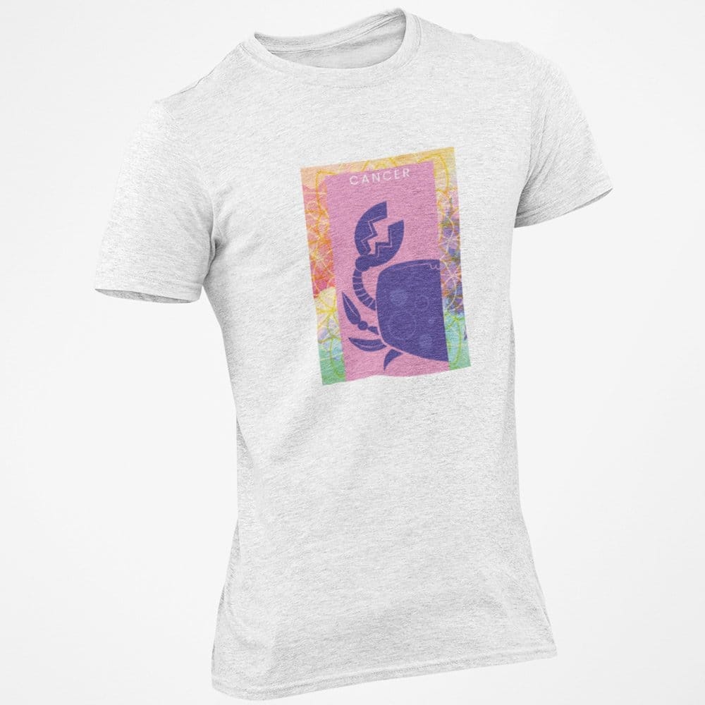 EqualLife Pure Cotton Bio-Washed T-Shirt Chest Printed-Zodiac Sign Series-2-CANCER Design-By Zingertees-Men-EL9120092-M