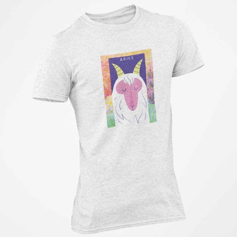 EqualLife Pure Cotton Bio-Washed T-Shirt Chest Printed-Zodiac Sign Series-2-ARIES Design-By Zingertees-Men-EL9120089-M