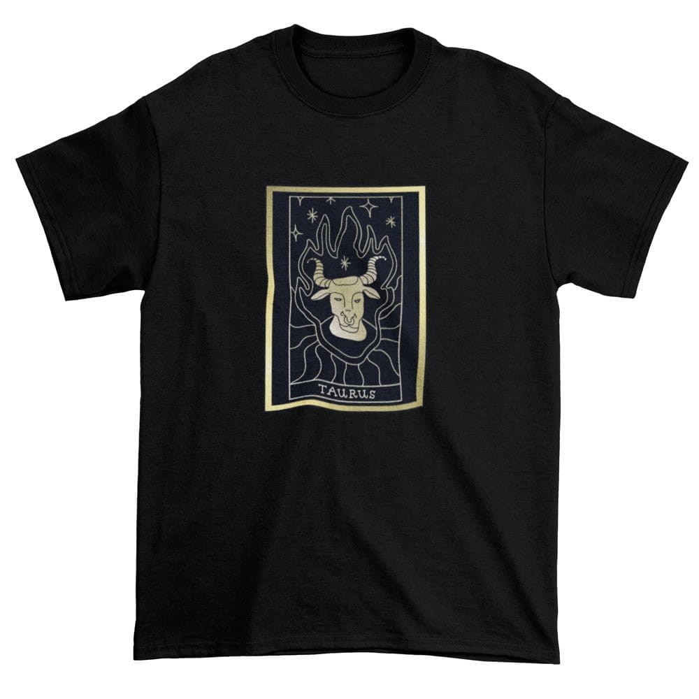 EqualLife Pure Cotton Bio-Washed T-Shirt Chest Printed-Zodiac Sign Series-1-TAURUS Design-By Zingertees-Women-EL9120078-F