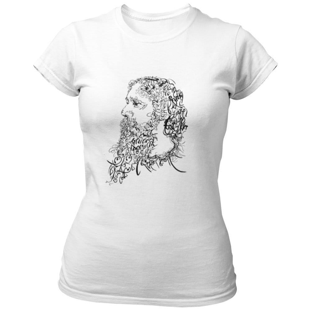 EqualLife Pure Cotton Bio-Washed Chest Printed T-Shirt - Bengali Collection - Rabindranath Tagore Portrait - by ZingerTees-Women-EL9120528-F