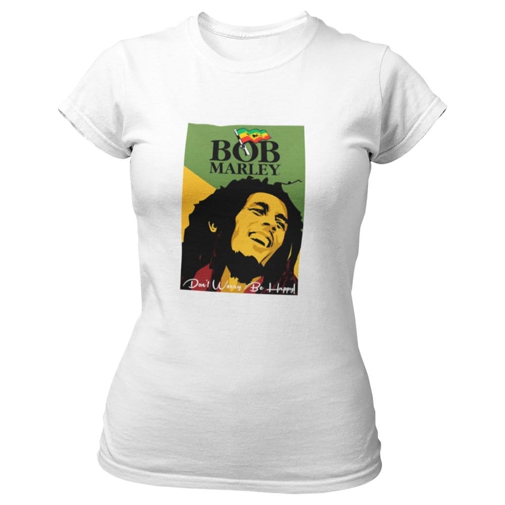 EqualLife Pure Cotton Bio-Washed T-Shirt Chest Printed-Tribute to Bob Marley-Rock Music Legends-3-by ZingerTees-Women-EL9120357-F