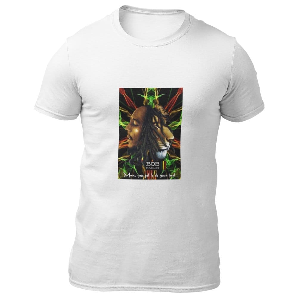 EqualLife Pure Cotton Bio-Washed T-Shirt Chest Printed-Tribute to Bob Marley-Rock Music Legends-4-by ZingerTees-Men-EL9120358-M