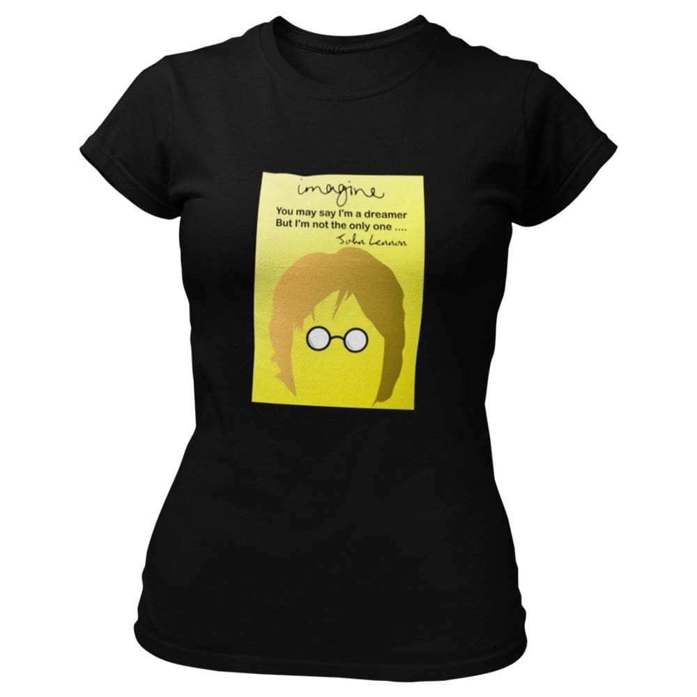 EqualLife Pure Cotton Bio-Washed T-Shirt Chest Printed-Tribute to John Lennon-Rock Music Legends-4-by ZingerTees-Women-EL9120351-F