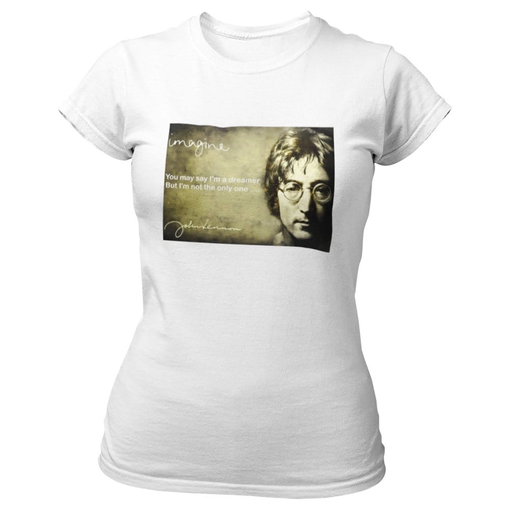 EqualLife Pure Cotton Bio-Washed T-Shirt Chest Printed-Tribute to John Lennon-Rock Music Legends-5-by ZingerTees-Women-EL9120352-F