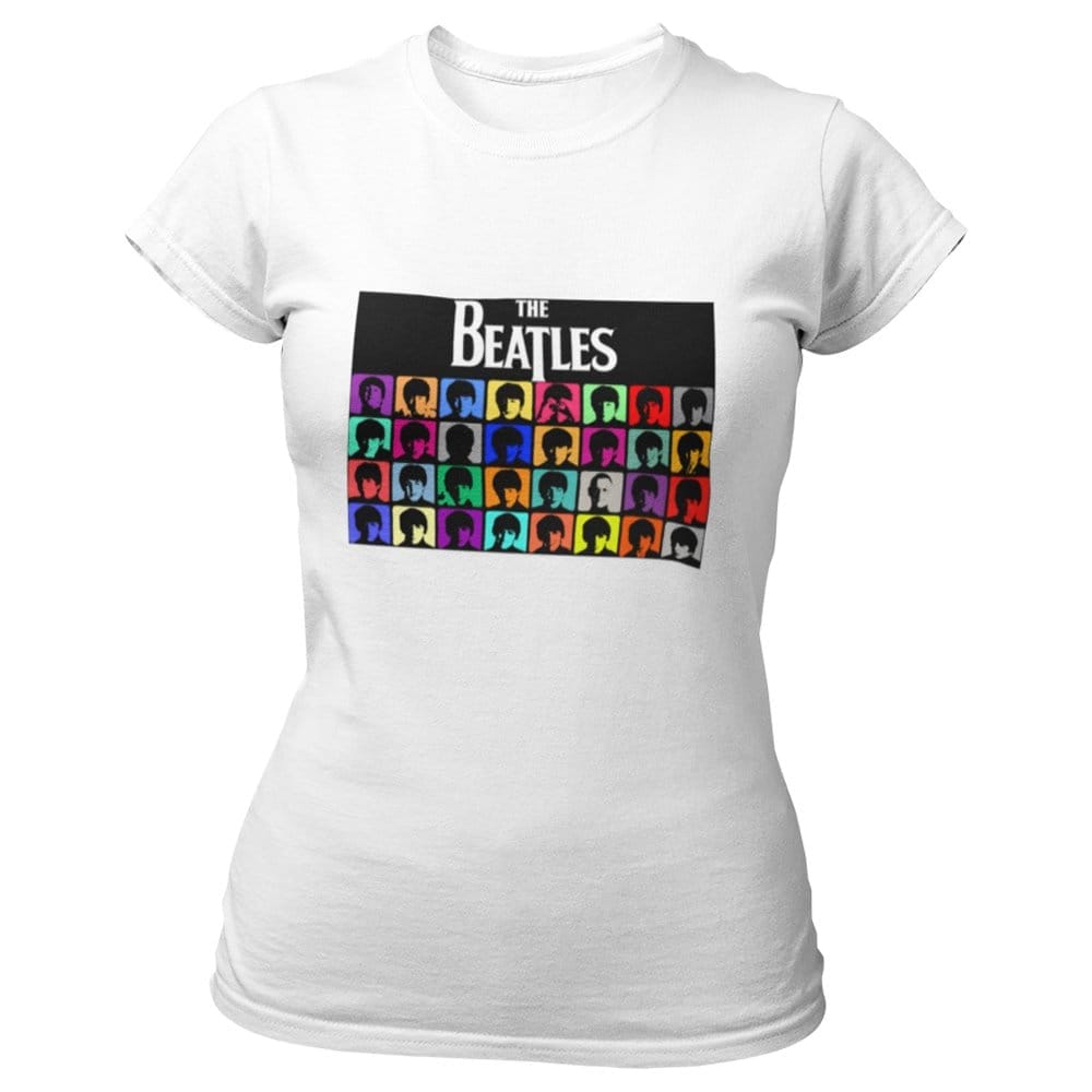 EqualLife Pure Cotton Bio-Washed T-Shirt Chest Printed-Tribute to The Beatles-Rock Music Legends-10-by ZingerTees-Women-EL9120345-F