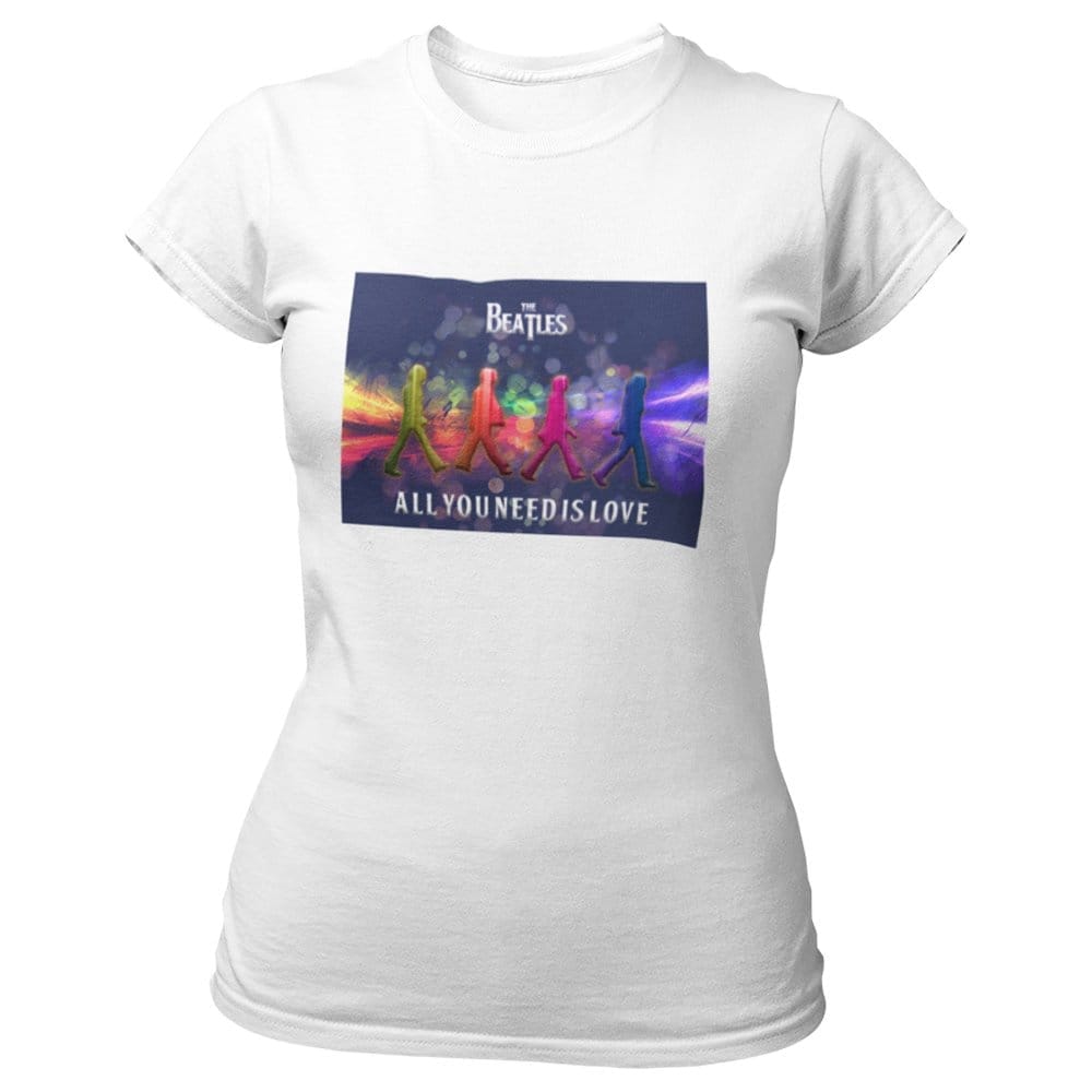 EqualLife Pure Cotton Bio-Washed T-Shirt Chest Printed-Tribute to The Beatles-Rock Music Legends-1-by ZingerTees-Women-EL9120336-F