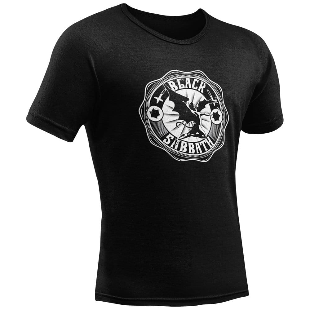 EqualLife Pure Cotton Bio-Washed Chest Printed T-Shirt - Rock Music Legends - Black Sabbath Design 1 - by ZingerTees-Men-EL9120606-M