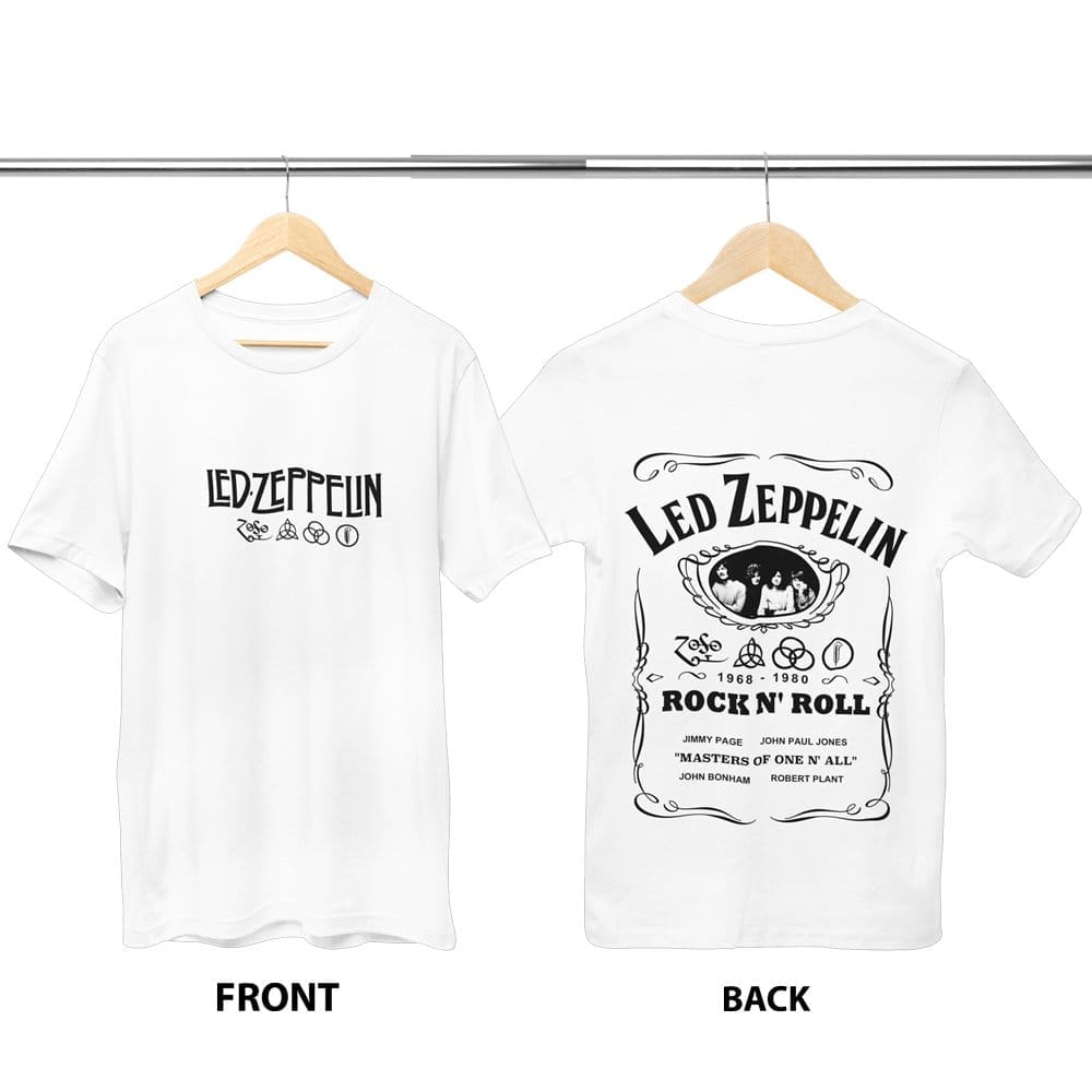 EqualLife Pure Cotton Bio-Washed Chest Printed T-Shirt - Rock Music - Tribute to Led Zeppelin Design 1 - by ZingerTees-Women-EL9120614-F