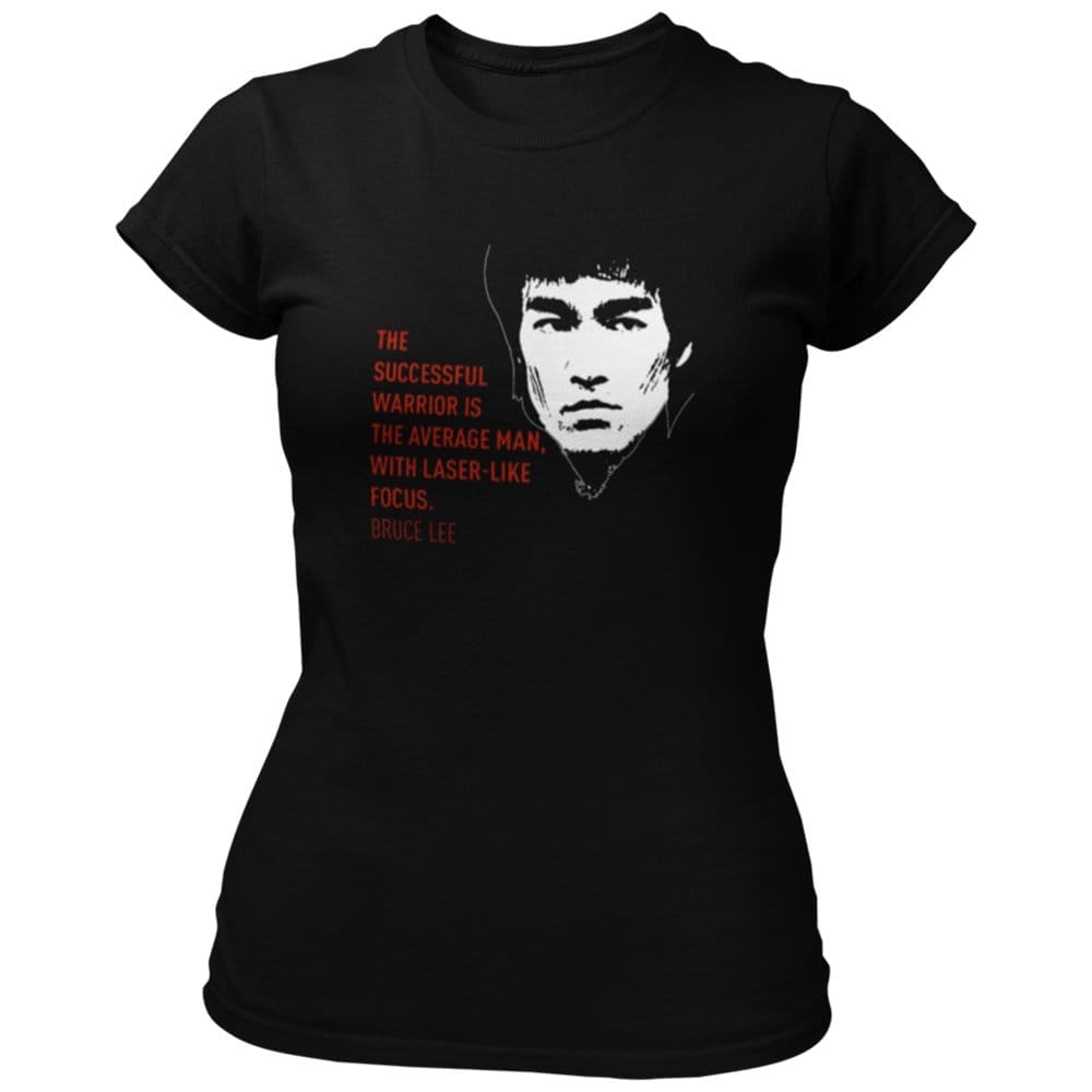 EqualLife Pure Cotton Bio-Washed Chest Printed T-Shirt - Inspirations - Bruce Lee - The Successful Warrior - by ZingerTees-Women-EL9120610-F