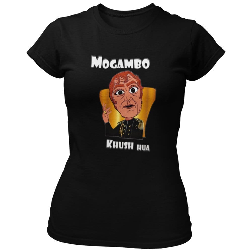 EqualLife Pure Cotton Bio-Washed Chest Printed T-Shirt - Funny Tees - Mogambo Khush Hua Design 9 - by ZingerTees-Women-EL9120627-F