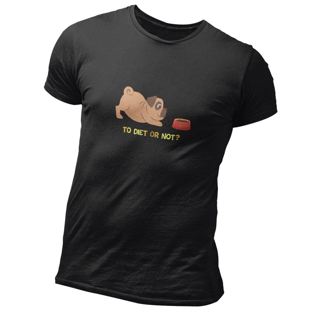 EqualLife Pure Cotton Bio-Washed T-Shirt Chest Printed-Funny Dog Life Series - 8 - To Diet Or Not? Design-by ZingerTees-Men-EL9120138-M