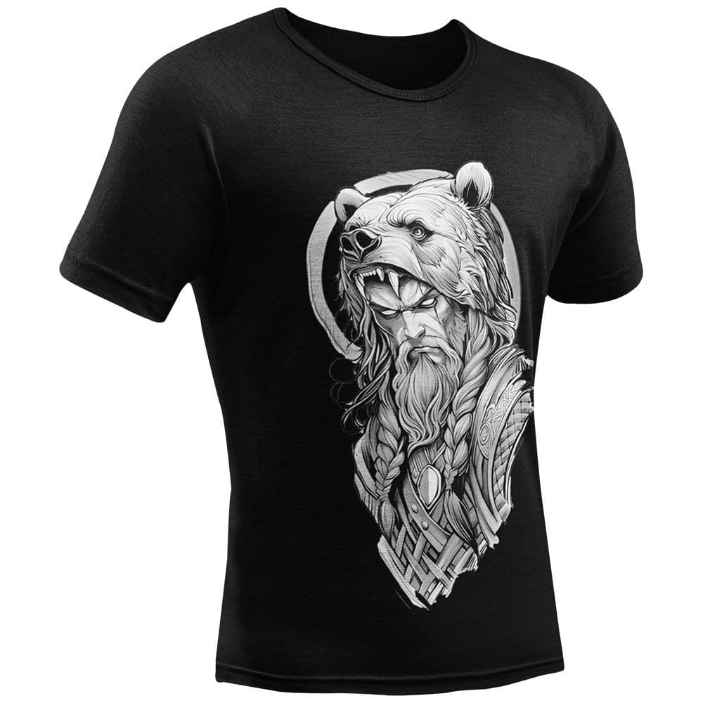 EqualLife Pure Cotton Bio-Washed Chest Printed T-Shirt - Mythology - The Berserker Spirit Warrior - by ZingerTees-Men-EL9120605-M