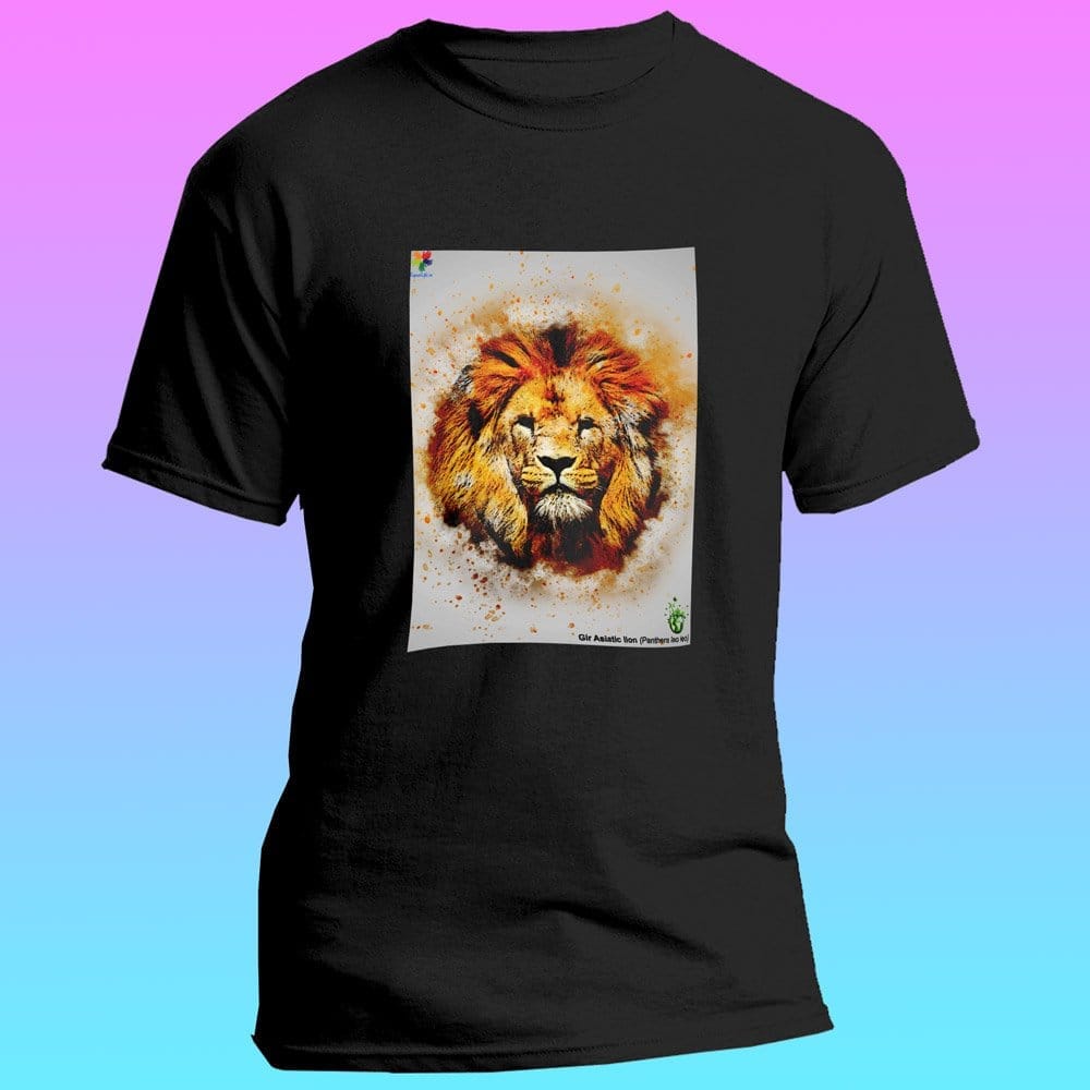 EqualLife Pure Cotton Bio-Washed T-Shirt Chest Printed-Eco Earth-Lion-by ZingerTees-Women-EL9120032-F