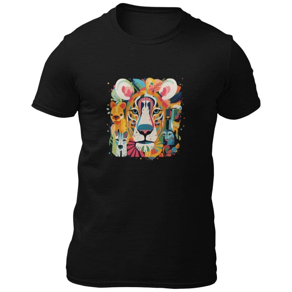 EqualLife Pure Cotton Bio-Washed Chest Printed T-Shirt - Eco Earth - Tiger Design 3 - by ZingerTees-Men-EL9120539-M