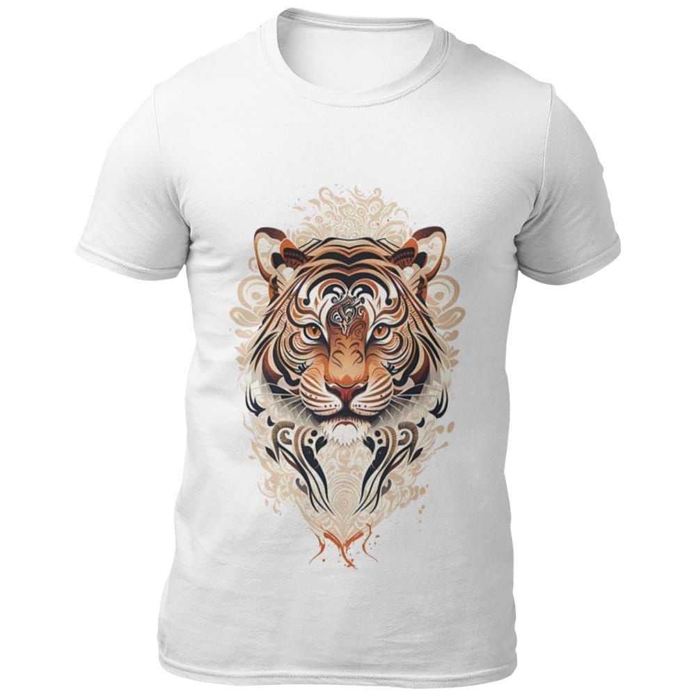 EqualLife Pure Cotton Bio-Washed Chest Printed T-Shirt - Eco Earth - Tiger Design 2 - by ZingerTees-Men-EL9120538-M