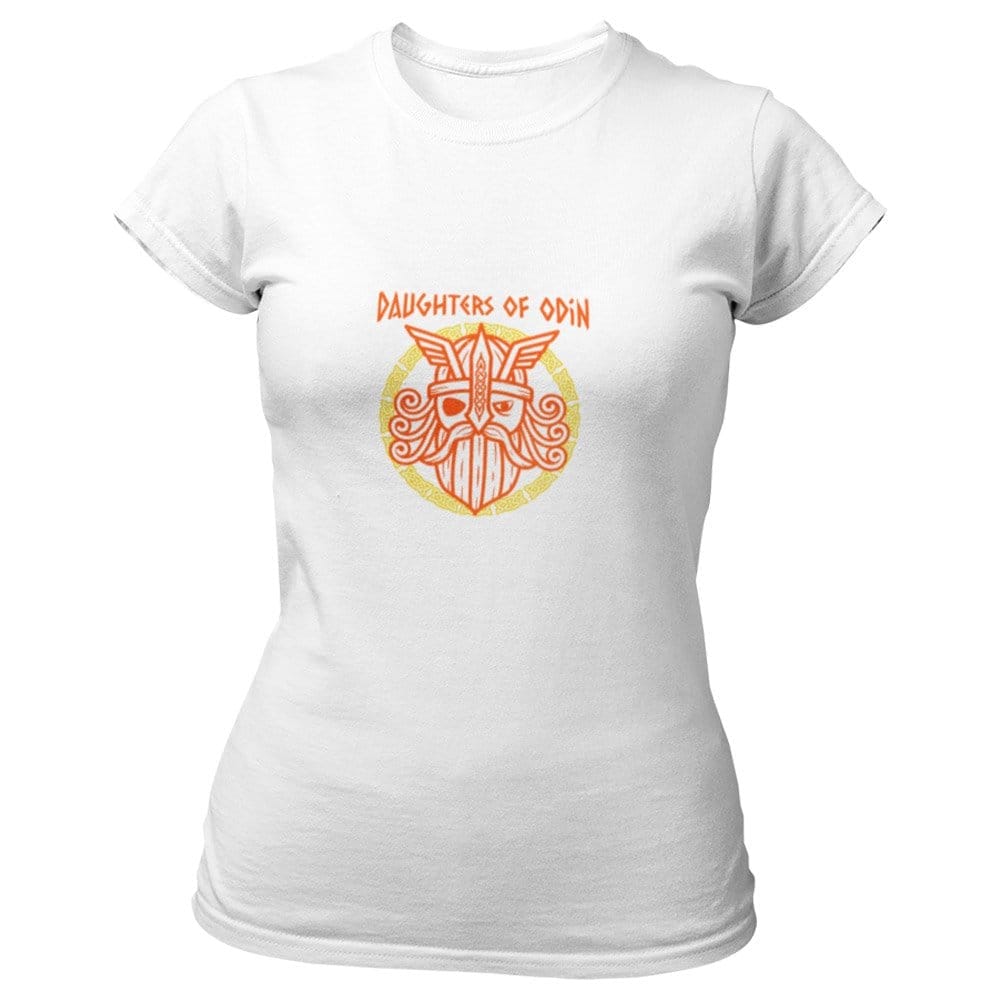 EqualLife Pure Cotton Bio-Washed T-Shirt Chest Printed-Viking Gods Series - Daughters of Odin Design-by ZingerTee-Women-EL9120294-F