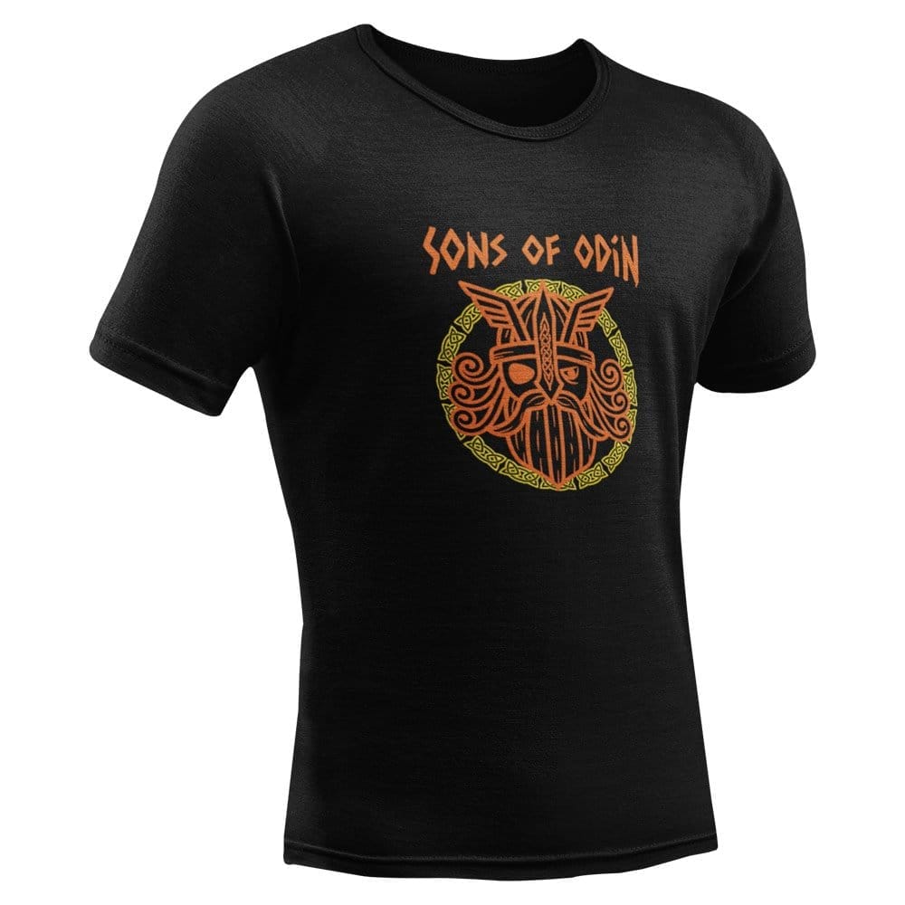 EqualLife Pure Cotton Bio-Washed T-Shirt Chest Printed-Viking Gods Series - Sons of Odin Design-by ZingerT-Men-EL9120293-M