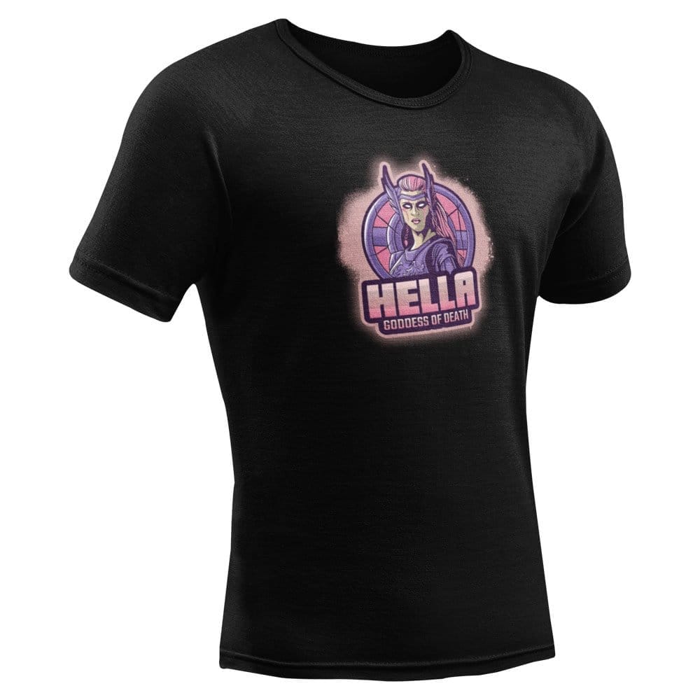 EqualLife Pure Cotton Bio-Washed T-Shirt Chest Printed-Viking Gods Series - Fearsom Hella The Goddess of Death Design-by ZingerTees-Men-EL9120288-M
