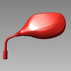 Hero Genuine Side Rear View Mirror Left Red for Pleasure | Clear Rear Visibility | Durable Construction | OEM Fit | Reliable Performance | Easy Installation - 88120AALH01ZBS
