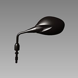 Hero Genuine Side Rear View Mirror Left Black for Splendor Plus | Passion Pro | Splendor Pro | Passion Xpro | Durable Design | OEM Fit | Reliable Performance | Easy Installation | Engine Protection - 88120AACH41ZAS
