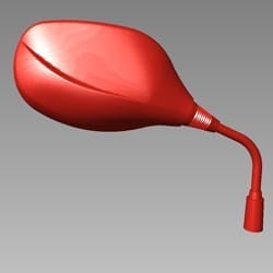 Side Rear View Mirror - Right - Red - Pleasure - 88110AALH01ZBS