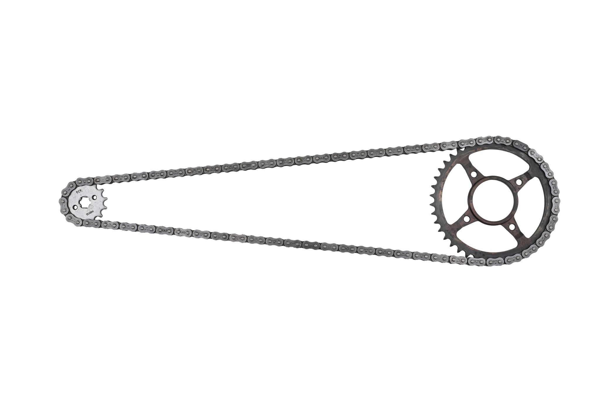 Hero Genuine Chain Sprocket Kit for Passion & Splendor Plus | High Strength Steel | Smooth Power Transfer | OEM Fit | Long-Lasting Durability | Reliable Performance - K41412AAFF400S