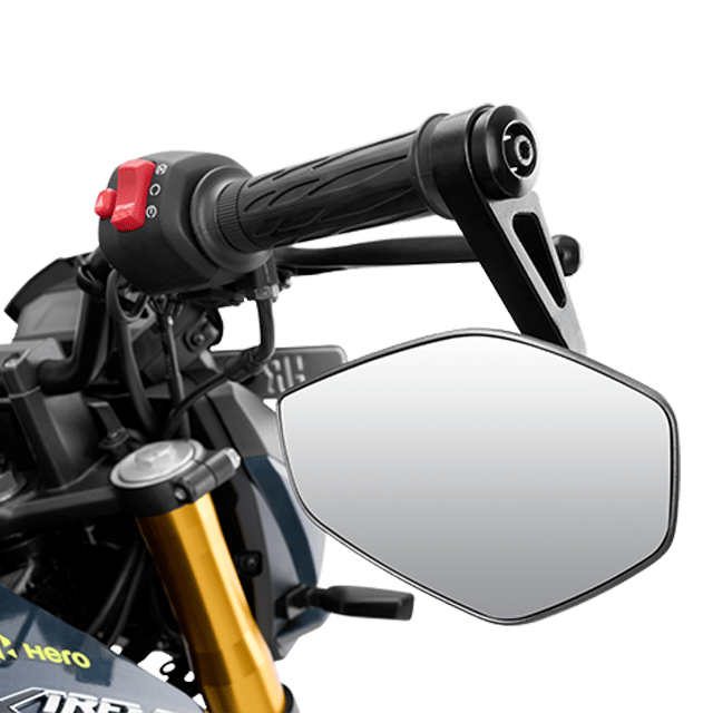 Hero Genuine Bar End Mirror Kit including LHS+RHS RVM for Xtreme 160R | OEM Fit | Enhanced Rear Visibility | Durable Construction | Easy Installation | Sleek Aesthetic Design- 968BACR001S