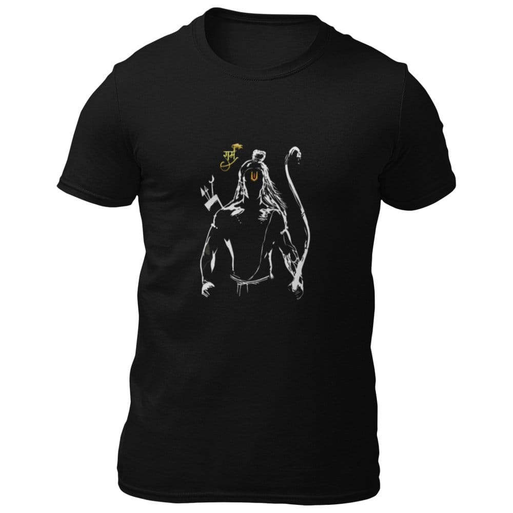 EqualLife Pure Cotton Bio-Washed T-Shirt Chest Printed-God Series - Lord Ram-3-The Supreme Being Design-by ZingerTees-Men-EL9120321-M