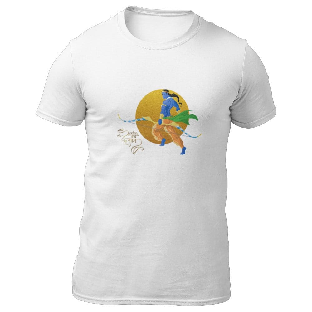 EqualLife Pure Cotton Bio-Washed T-Shirt Chest Printed-God Series - Lord Ram-2-The Destroyer of Evil Design-by ZingerTees-Men-EL9120315-M