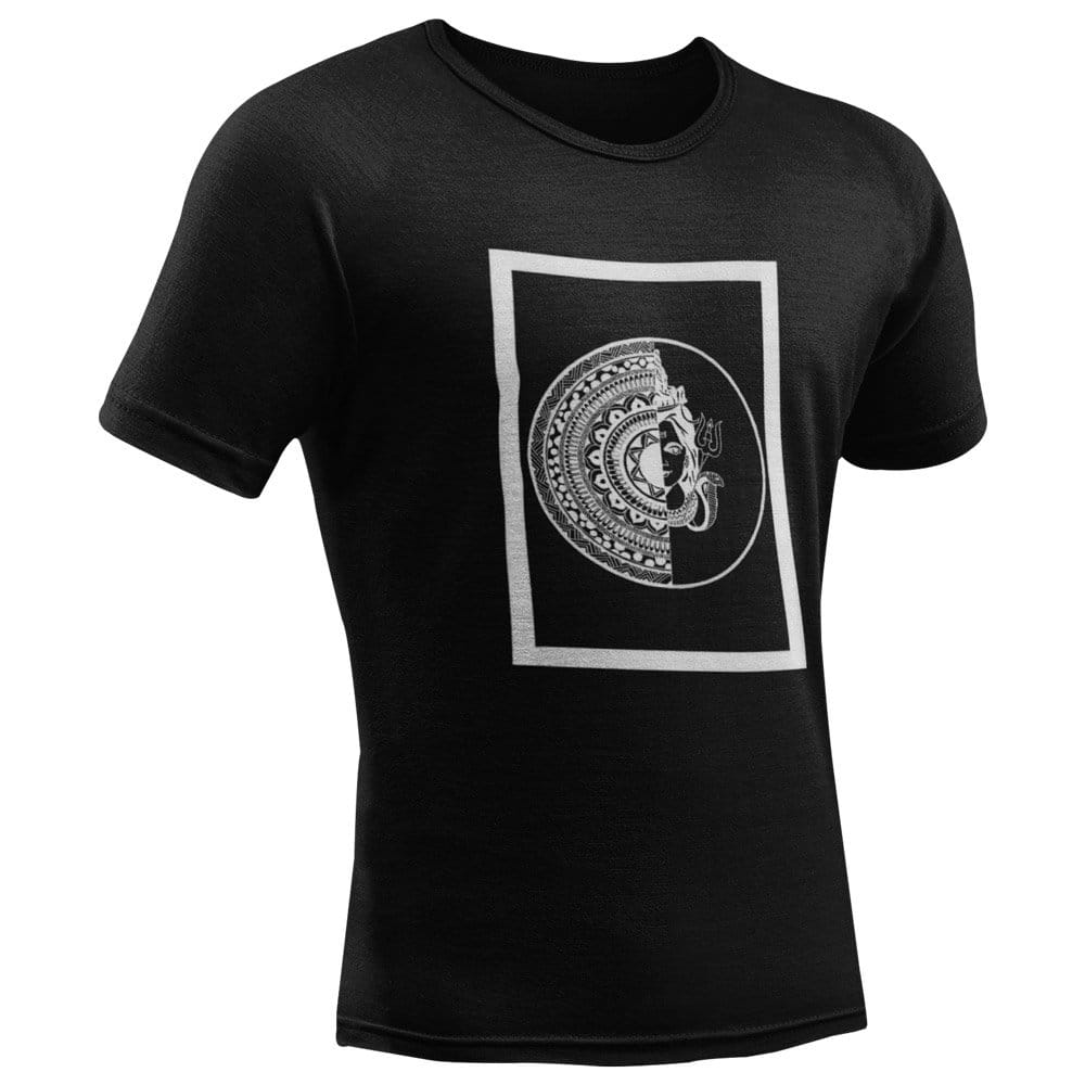 EqualLife Pure Cotton Bio-Washed T-Shirt Chest Printed-God Series - Lord Shiva - Infinity Beginning Ending Design-by ZingerTees-Men-EL9120316-M
