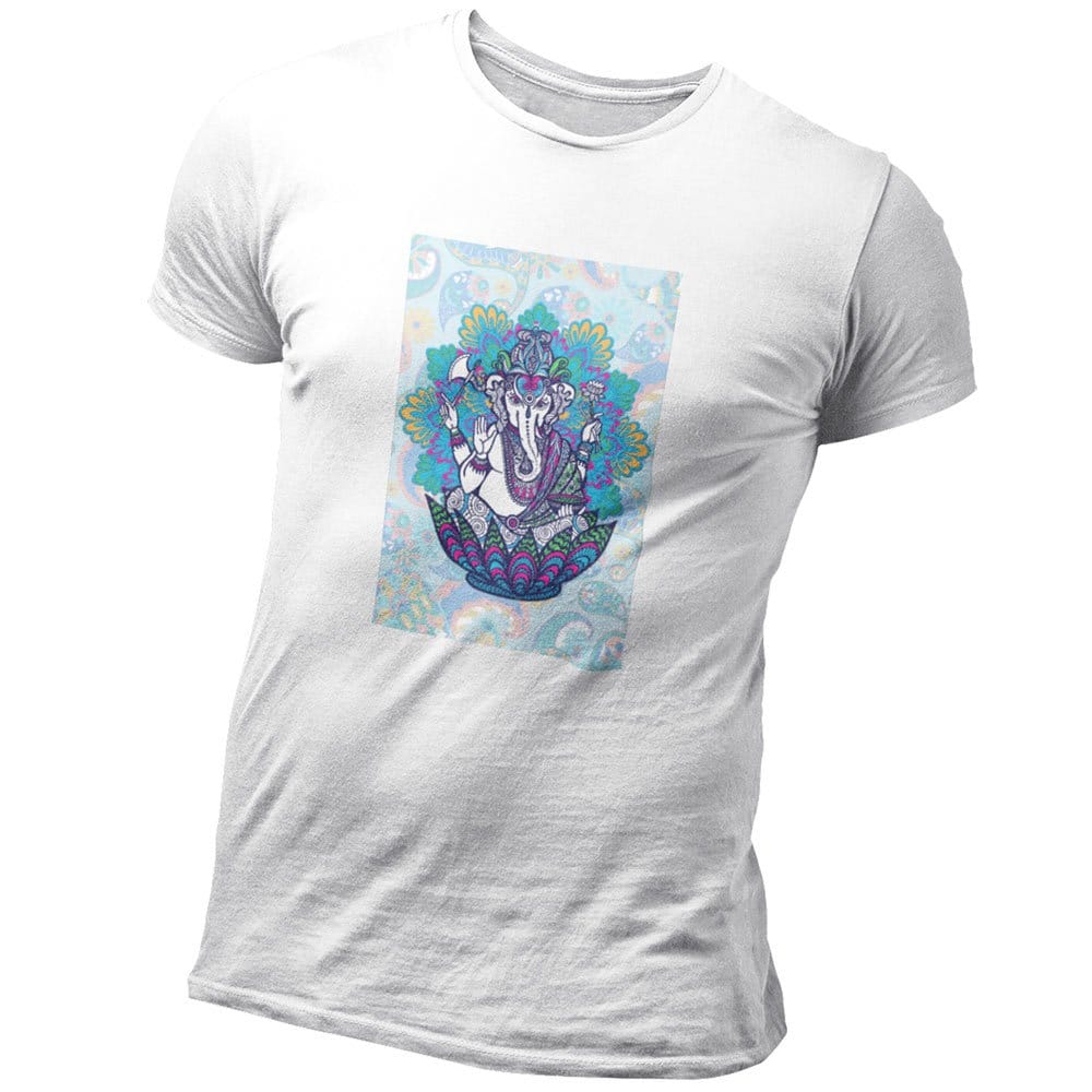 EqualLife Pure Cotton Bio-Washed T-Shirt Chest Printed-God - Ganesha Mandala Design-by ZingerTees-Men-EL9120120-M