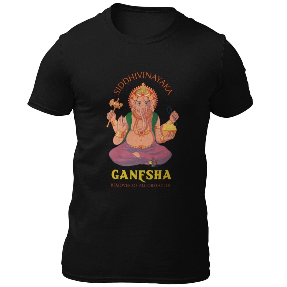 EqualLife Pure Cotton Bio-Washed T-Shirt Chest Printed-God - Ganesha -1 - Remover of all Obstacles Design-by ZingerT-Men-EL9120189-M