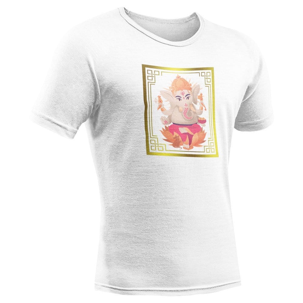 EqualLife Pure Cotton Bio-Washed T-Shirt Chest Printed-God - Ganesha - 4 - Kripalu: Merciful Lord Design-by ZingerTees-Men-EL9120211-M