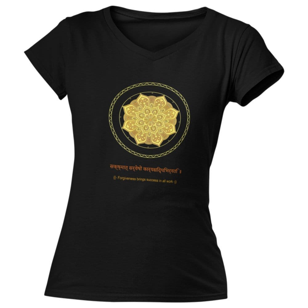 EqualLife Pure Cotton Bio-Washed T-Shirt Chest Printed-Mandala Design with Inspirational Ancient Indian Vedic Quotes -5-by ZingerTees-Women-EL9120196-F