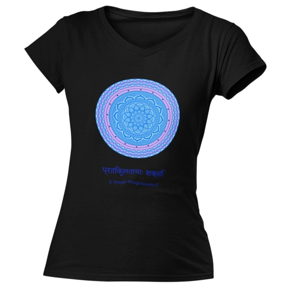EqualLife Pure Cotton Bio-Washed T-Shirt Chest Printed-Mandala Design with Inspirational Ancient Indian Vedic Quotes -9-by ZingerTees-Women-EL9120200-F