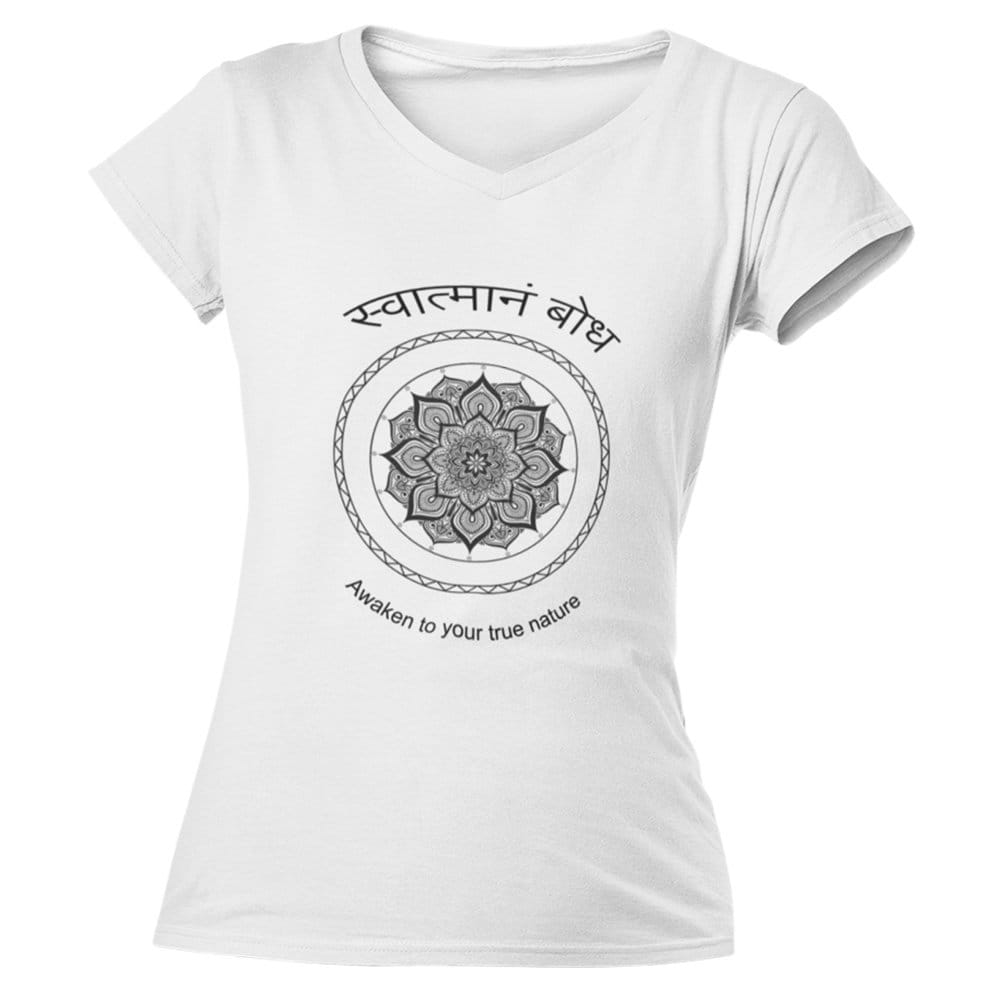 EqualLife Pure Cotton Bio-Washed T-Shirt Chest Printed-Mandala Design with Inspirational Ancient Indian Vedic Quotes -10-by ZingerTees-Women-EL9120201-F