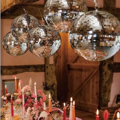 Lighting Disco Ball with Hanging Swivel, Mirror Ball (Multiple Sizes)
