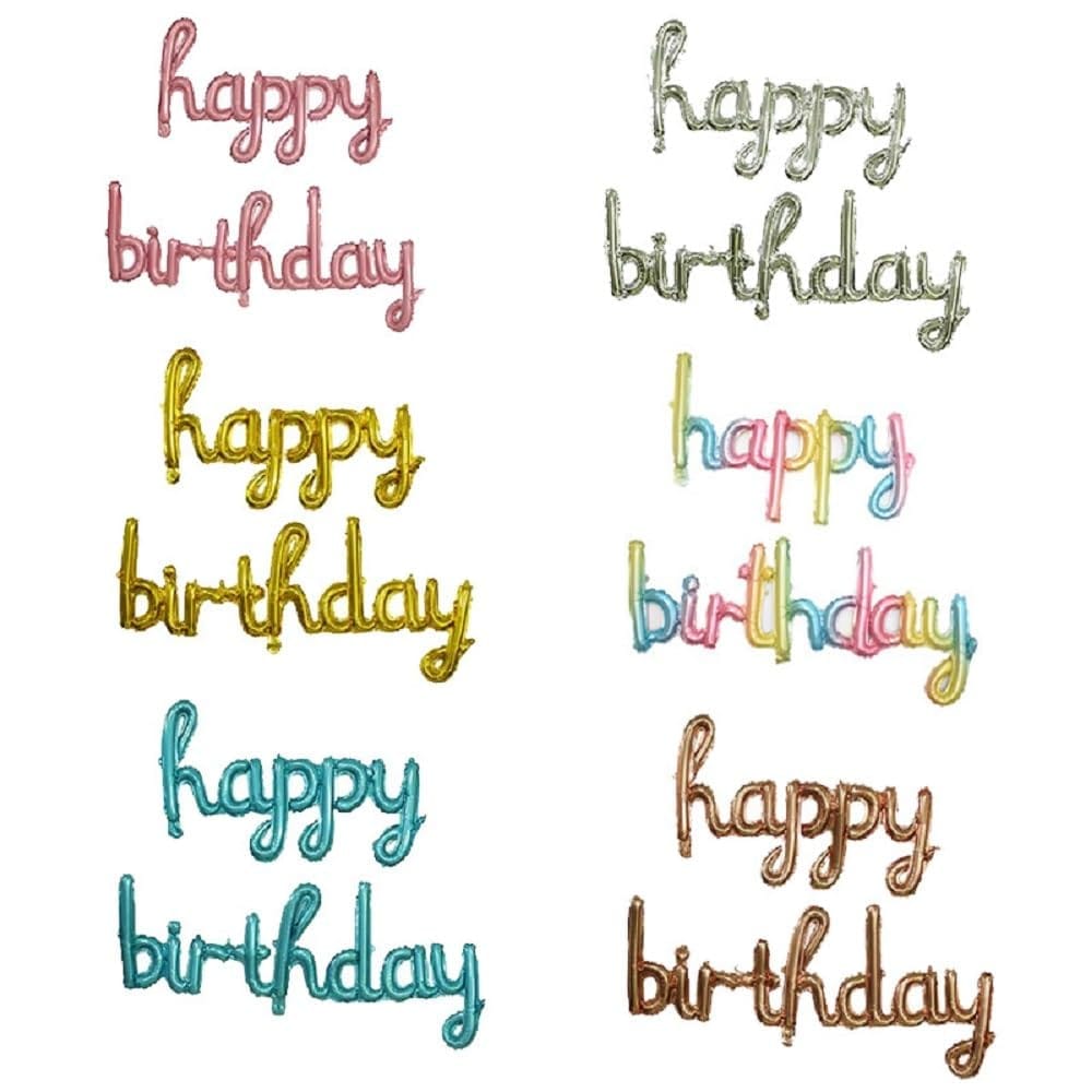 Happy Birthday Cursive Foil Balloon