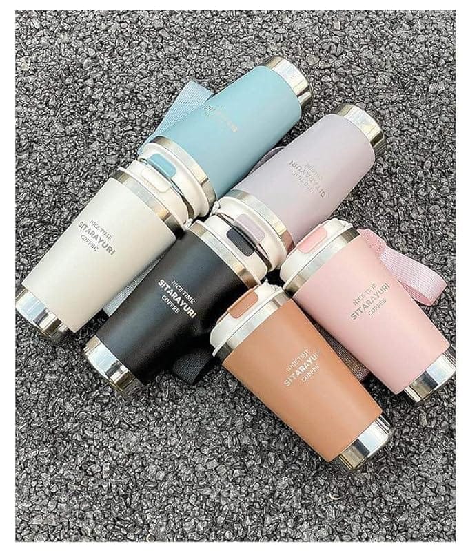 Stainless Steel Coffee Sipper Bottle | Hot & Cold Beverage Thermos - 580ML
